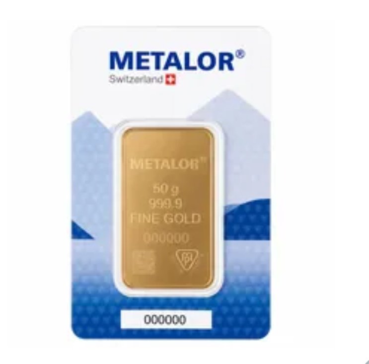 50g Gold Bar Metalor