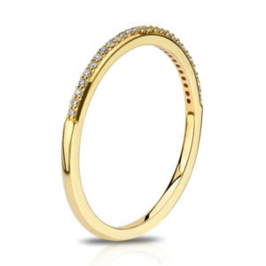 9ct Yellow Gold Pavé Set Diamond Ring