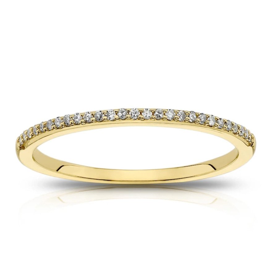 9ct Yellow Gold Pavé Set Diamond Ring